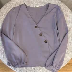 Lavender Women's Top with Buttons